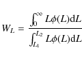 \begin{displaymath}W_L = \frac{\int_0^\infty L \phi
(L){\rm d}L}{\int_{L_1}^{L_2} L \phi (L){\rm d}L}
\end{displaymath}