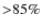 ${>}85\%$