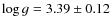 $\log g = 3.39\pm0.12$
