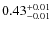$\rm0.43^{+0.01}_{-0.01}$