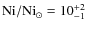${\rm Ni/Ni}_{\odot}=10^{+2}_{-1}$