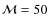 ${\cal M}=50$