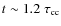 $t\sim 1.2\;\tau_{\rm
cc}$