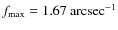 $f_{\rm max}=
1.67~{\rm arcsec}^{-1}$