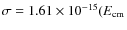 $\sigma= 1.61 \times 10^{-15}(E_{\rm cm}$
