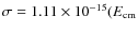 $\sigma= 1.11 \times 10^{-15}(E_{\rm cm}$