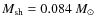 $M_{\rm sh} = 0.084~\ensuremath{M_\odot} $