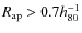 $R_{\rm ap} > 0.7 h_{80}^{-1}$