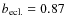 $b_{\rm ecl.} = 0.87$