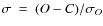 $\sigma ~=~ (O - C) / \sigma_O$