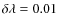 $\delta
\lambda=0.01$