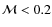 $\mathcal{M} < 0.2$