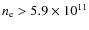 $n_{\rm e}>5.9 \times 10^{11}$