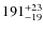 $\rm 191^{+23}_{-19}$