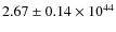 $2.67 \pm 0.14 \times 10^{44}$