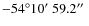 $-54\degr10\hbox{$^\prime$ }59.2\hbox{$^{\prime\prime}$ }$