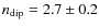 $n_{{\rm dip}} = 2.7\pm0.2$