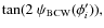 $\tan(2 ~ \psi_{\rm BCW}(\phi'_{i})), $
