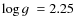 $\hbox{$\log g$ }= 2.25$