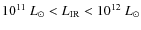 $10^{11}~L_{\odot}<L_{\rm IR}<10^{12}~L_{\odot}$