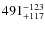 $\rm 491^{-123}_{+117}$