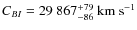 $C_{BI}= 29~867^{+79}_{-86}~{\rm km~s^{-1}}$