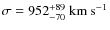 $\sigma = 952^{+89}_{-70}~{\rm km~s^{-1}}$