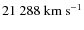 $21~288~{\rm km~s^{-1}}$