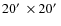 $20\hbox{$^\prime$ }\times 20\hbox{$^\prime$ }$