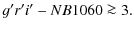 $\displaystyle g'r'i' - NB1060 \ga 3.$