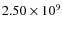 $2.50\times10^{9}$