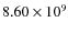 $8.60\times10^{9}$