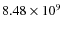 $8.48\times10^{9}$