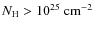 $N_{\rm H}>10^{25}~{\rm cm}^{-2}$