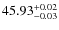 $\rm 45.93^{+0.02}_{-0.03}$