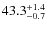 $\rm 43.3^{+1.4}_{-0.7}$
