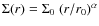 $\Sigma(r) = \Sigma_0~(r/r_0)^{\alpha}$