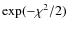 $\exp (-\chi^2/2)$