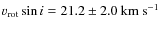 $v_{\rm rot}\sin{i}=21.2\pm2.0~{\rm km~s^{-1}}$