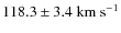 $118.3\pm3.4~{\rm km~s^{-1}}$