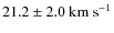 $21.2\pm2.0~{\rm km~s^{-1}}$