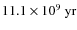 $11.1\times10^{9}~{\rm yr}$