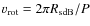 $v_{\rm rot}= 2 \pi R_{\rm sdB}/P$