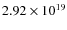 $2.92 \times 10^{19}$