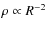 $\rho \propto R^{-2}$
