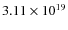$3.11\times 10^{19}$