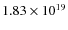 $1.83\times 10^{19}$