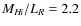 $M_{H {\sc \!i}}/L_R=2.2$