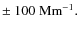$\pm~100\;{\rm Mm}{}^{-1}.$