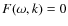 $F(\omega,k) = 0$